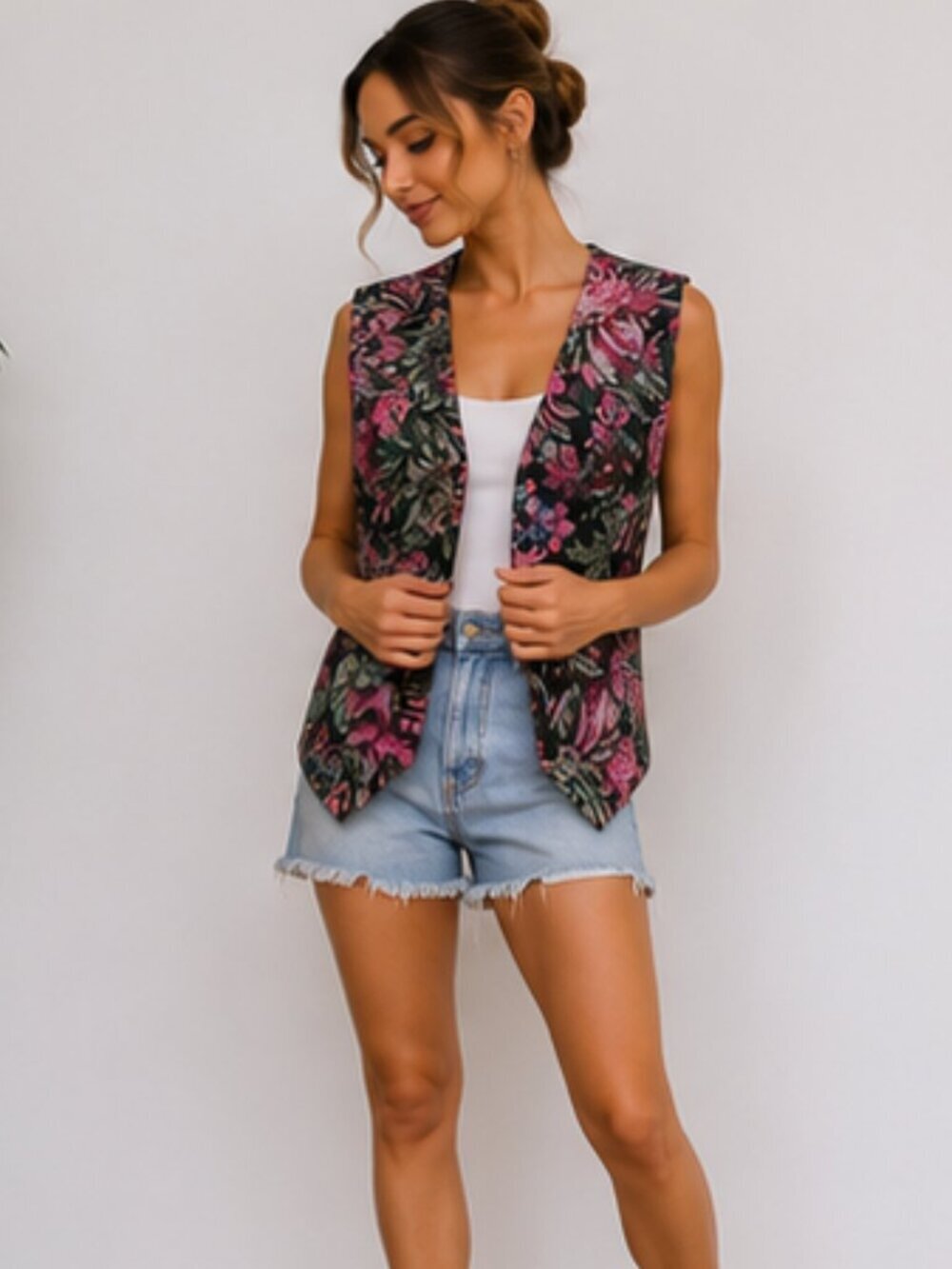 Vintage floral vest